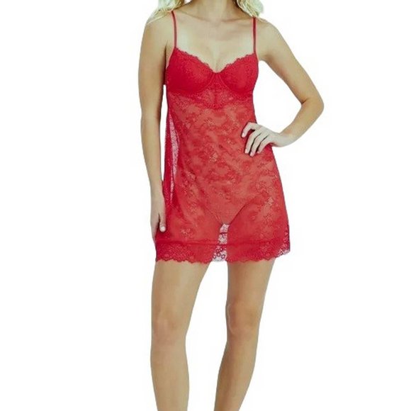 INC International Concepts Lace Cupped Chemise Lingerie Nightgown SMALL (1123) - Picture 1 of 8
